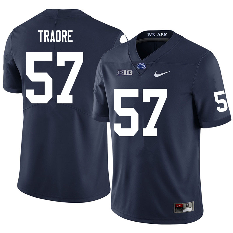 Men #57 Ibrahim Traore Penn State Nittany Lions College Football Jerseys Sale-Navy